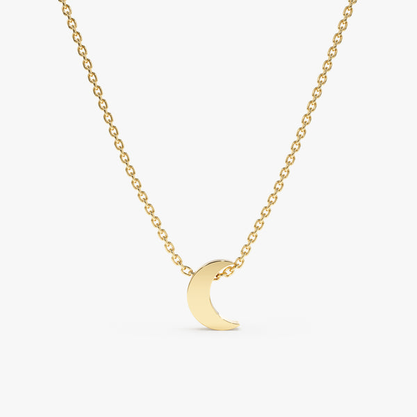 Mini Plain Gold Moon Necklace