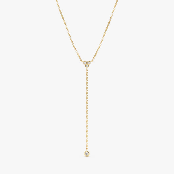 Yellow Gold Diamond Lariat Necklace