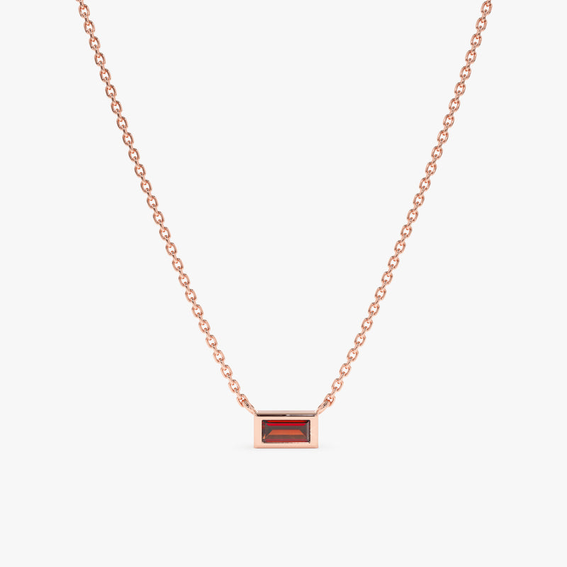 Rose Gold Handmade natural Garnet birthstone Necklace