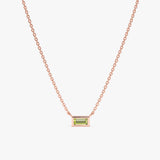 Rose Gold Natural Peridot Stone Pendant necklace