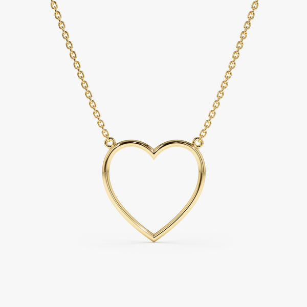 Yellow Gold Cut Out Heart Necklace