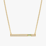 Peridot Diamond Bar Necklace
