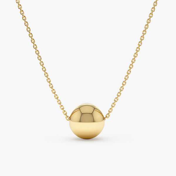 Yellow Plain Gold Ball Necklace