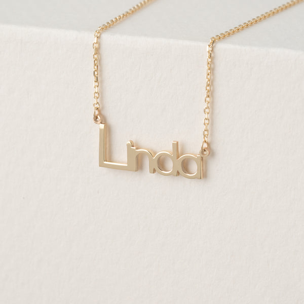 Solid Gold Name Necklace