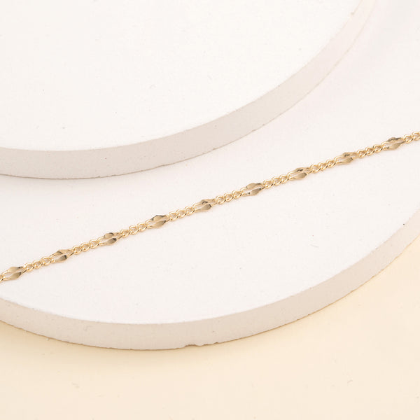Solid Gold thick kite Chain Bracelet