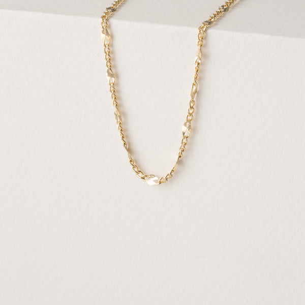 14k Solid Gold mixed Chain link Necklace