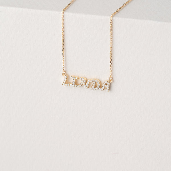 Mini Diamond Cursive Name custom Necklace