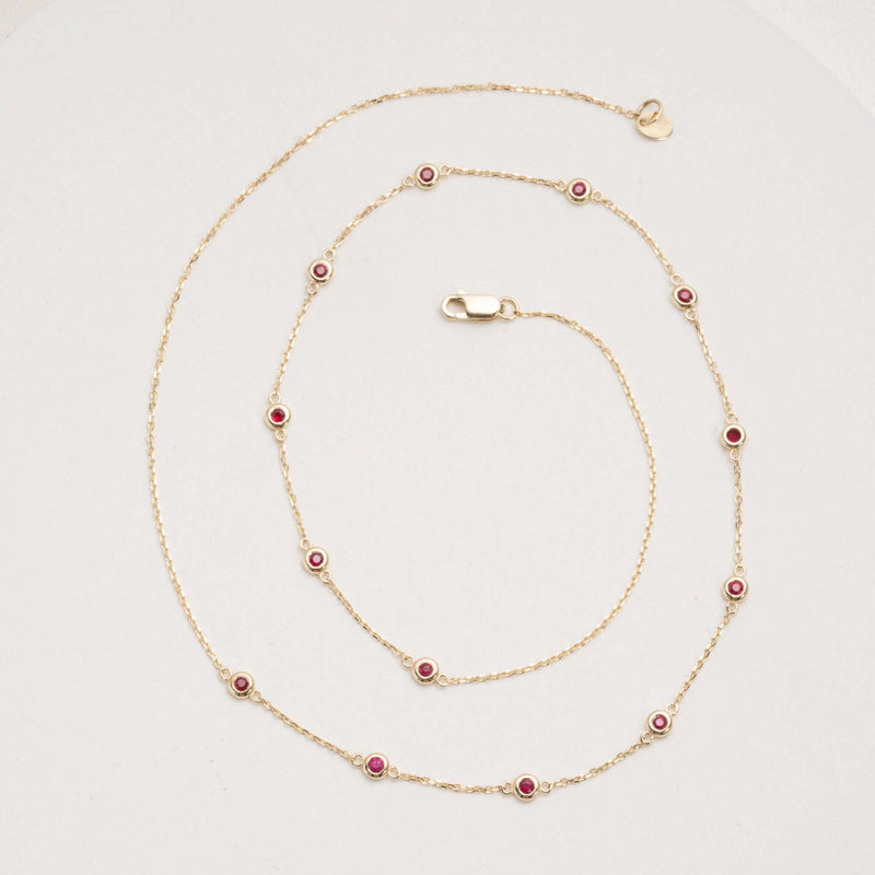 Layering Necklace with Natural Ruby