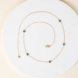 Layering Necklace with Blue Topaz bezels
