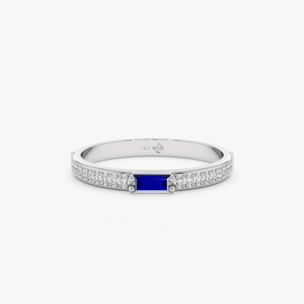 Handmade White Gold Sapphire and Diamond Ring