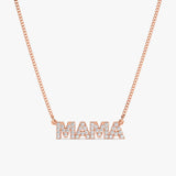rose gold natural diamond cuban chain necklace with custom name