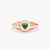 Rose Gold Emerald Signet Ring