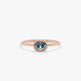 Rose Gold Blue Topaz Stackable Ring
