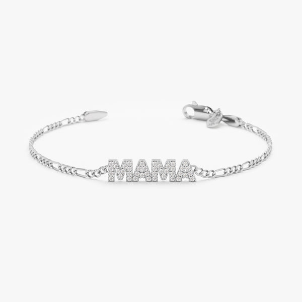 White Gold Mother's Day custom name Bracelet