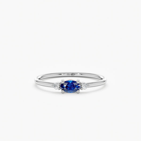 White gold blue sapphire ring