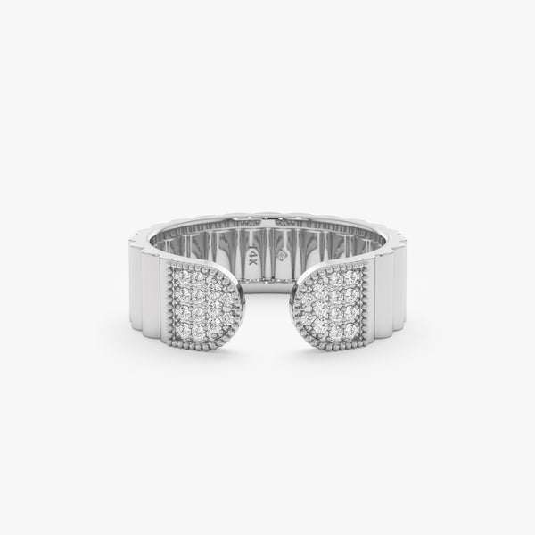 white gold diamond thick ring