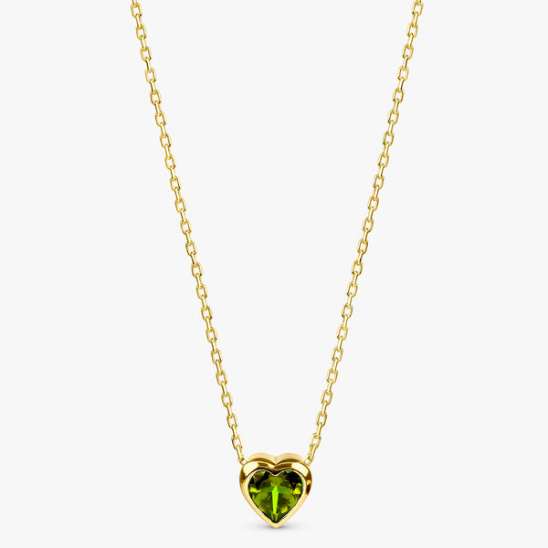 Peridot heart shape necklace