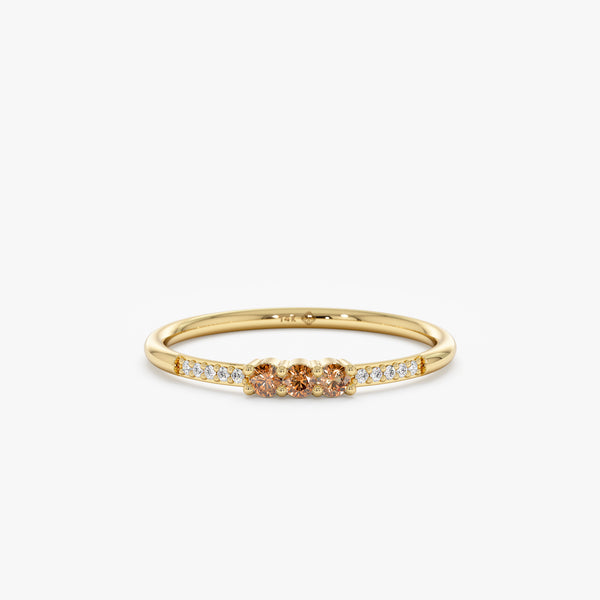 Diamond Citrine Gold Ring