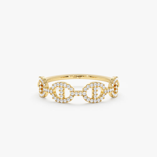 Yellow Gold Diamond Link Ring