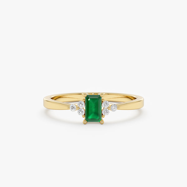 Delicate Emerald and Diamond Ring