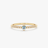 Aquamarine Diamond Birthstone Ring