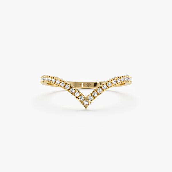 Gold Diamond V Ring