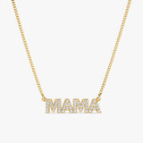 solid gold Custom Name diamond Necklace