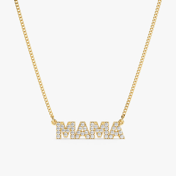 solid gold Custom Name diamond Necklace