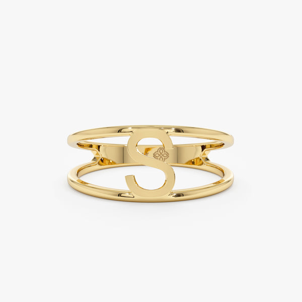 Gold Custom Initial Ring