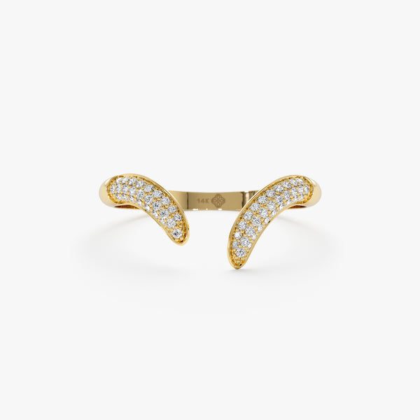 Pave open claw ring