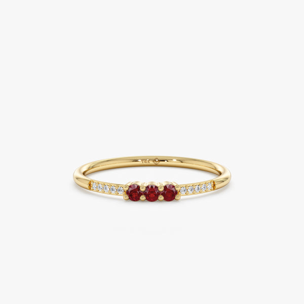  Diamond Ruby Gold Ring