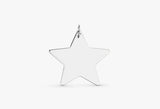 solid white gold star charm engravable 