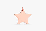 solid rose gold engravable star pendant