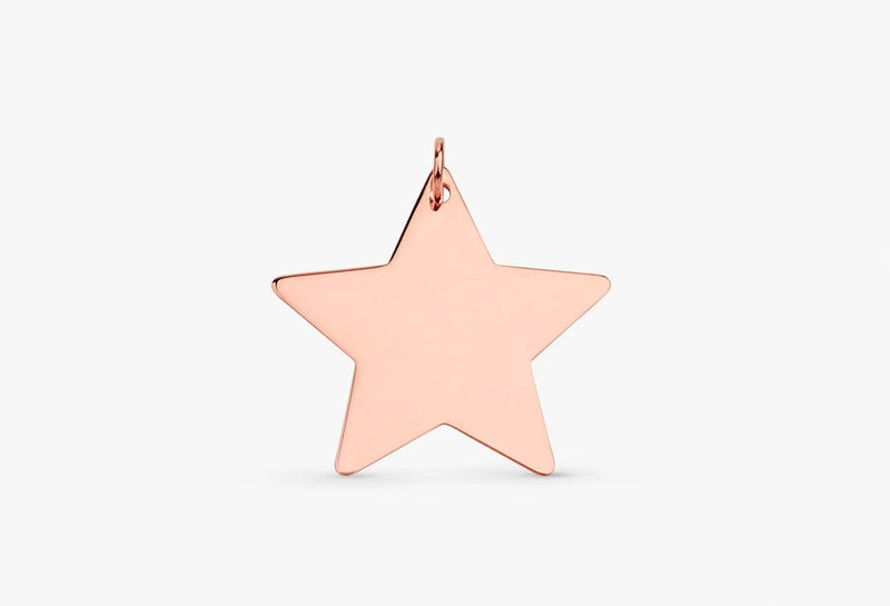 solid rose gold engravable star pendant