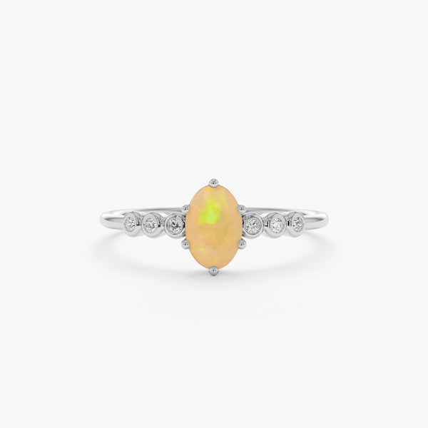 white gold opal ring