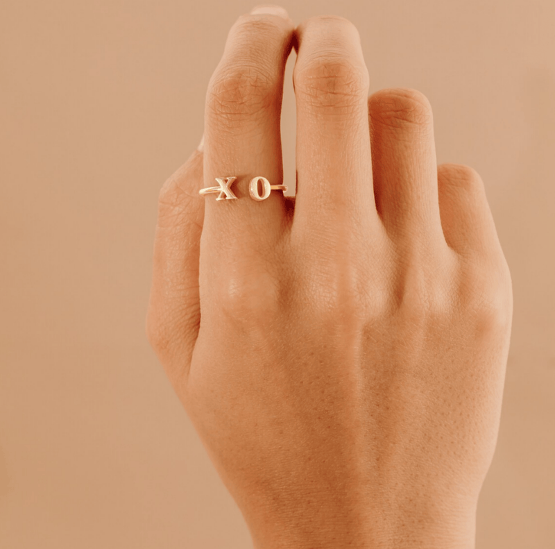 cuff ring with two initials