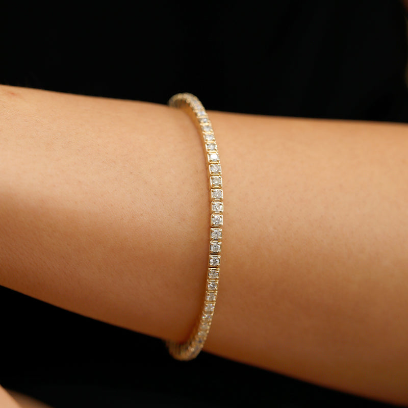 handmade solid gold eternity bracelet