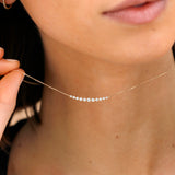 Ascending Curved Bar Diamond Pendant Necklace, Melo