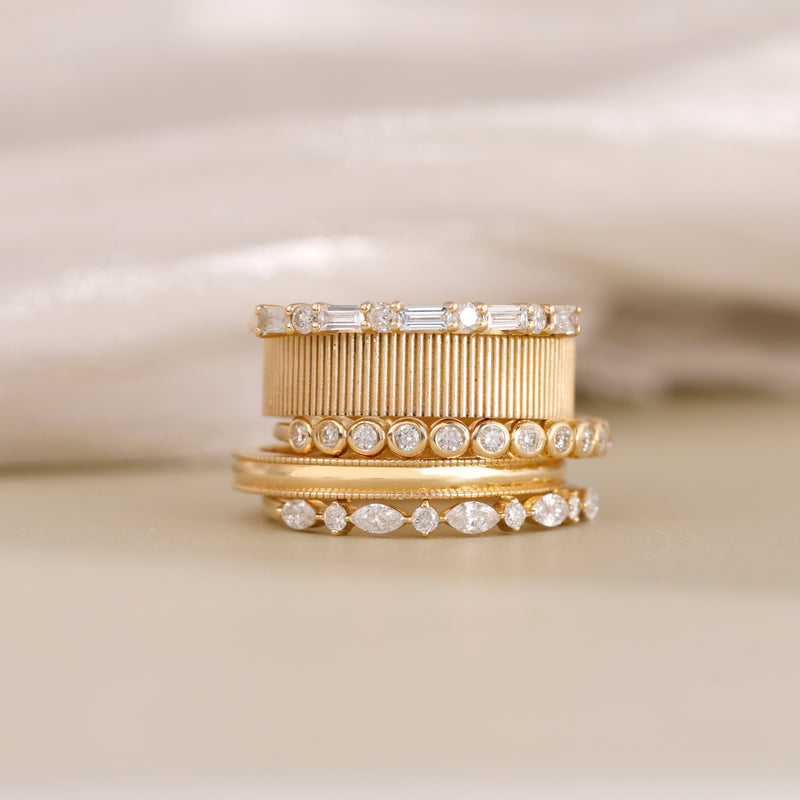 Textured Bold Wedding Band, Bonnie