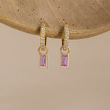 petite pink sapphire char with hoops