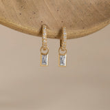 handmade diamond hoops with charms