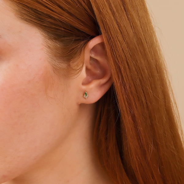 marquise emerald round diamond earrings