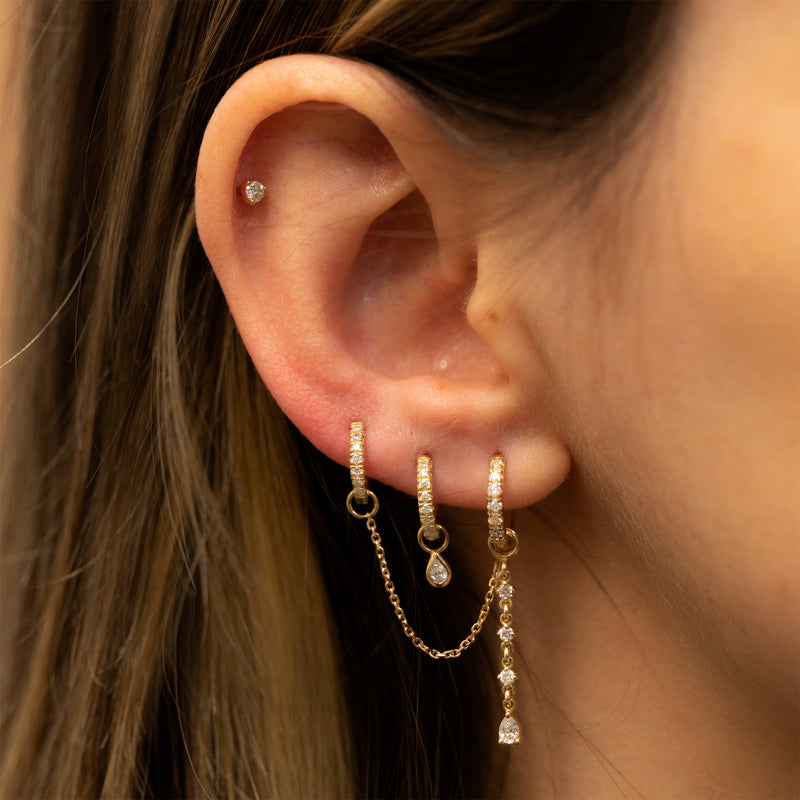 solid gold diamond hoops and charms