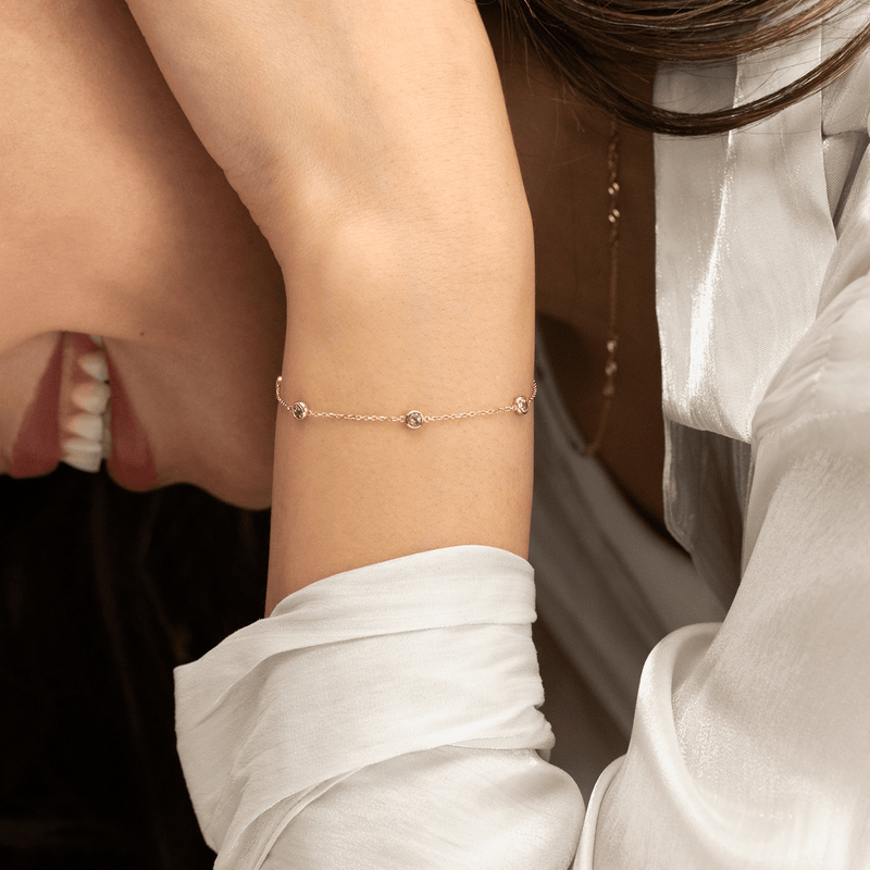 handmade in solid gold cable chain peridot by the yard bracelet