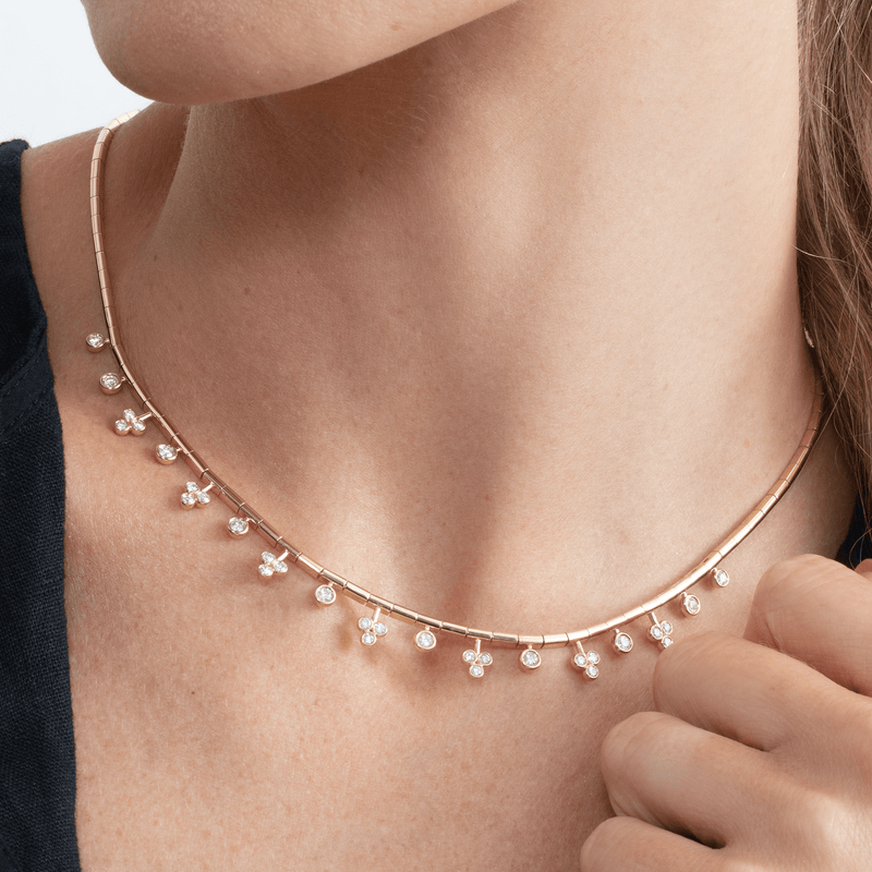 bezel diamond choker