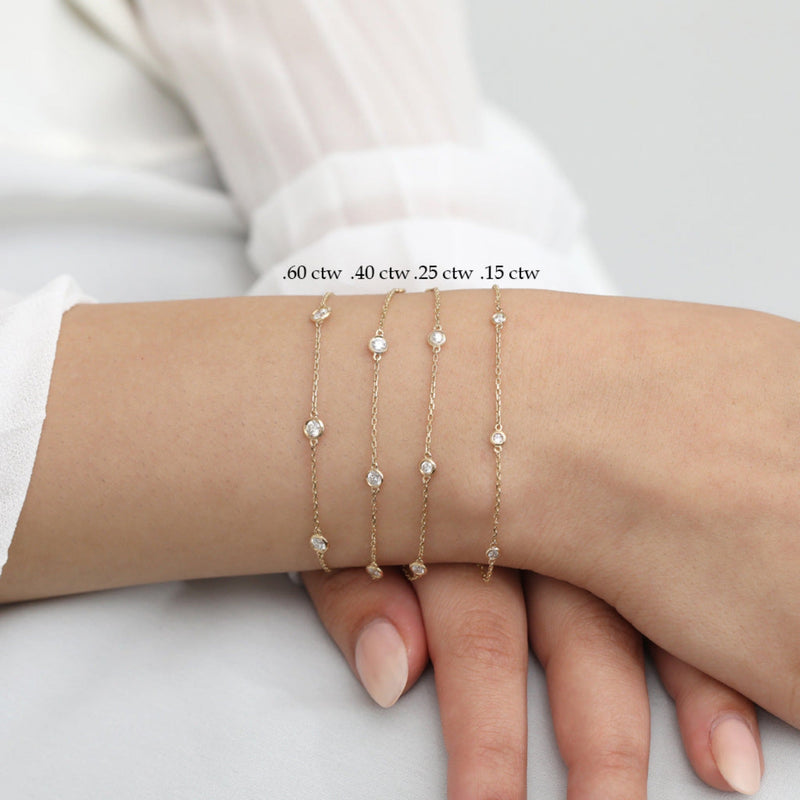 Solid Gold Diamond by the Yard Bracelet