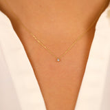 solitaire natural diamond necklace in solid gold for her