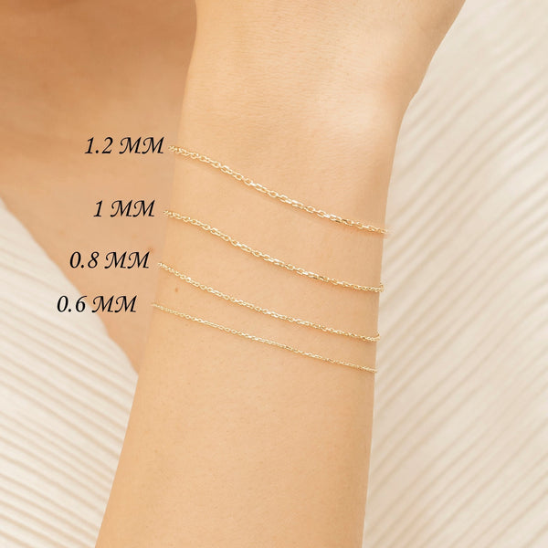Sarah Elise Jewelry Gold Cable Chain Sizes