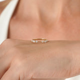 Alternating Lab Diamond Cuff Ring, Dree