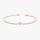 Rose Gold Bezel Diamond Bracelet